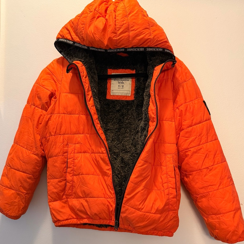 Abercrombie Kids Orange Puffer Jacket